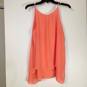Eva Mendes Women's Orange Sleeveless Halter Tank Blouse Size Large
